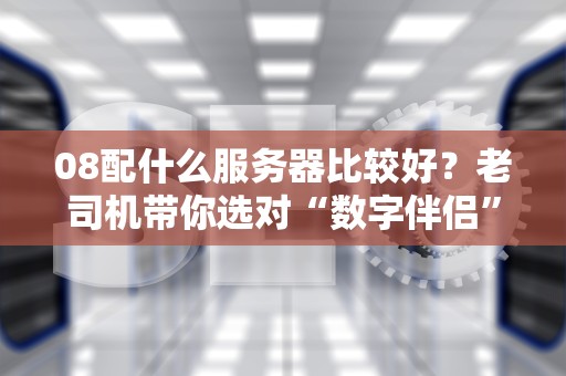 08配什么服务器比较好？老司机带你选对“数字伴侣”！