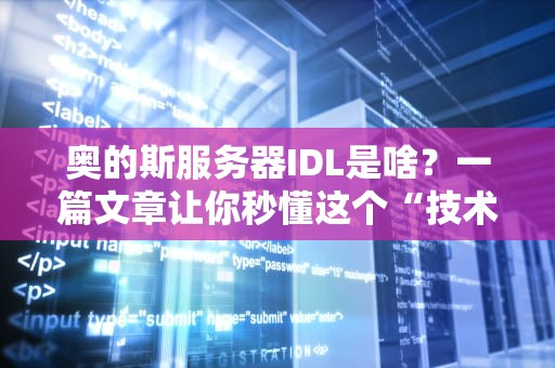 奥的斯服务器IDL是啥？一篇文章让你秒懂这个“技术黑话”！