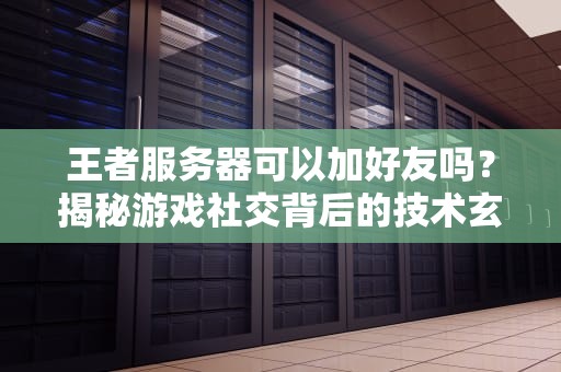王者服务器可以加好友吗？揭秘游戏社交背后的技术玄机！