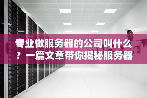 专业做服务器的公司叫什么？一篇文章带你揭秘服务器界的“扛把子”们！