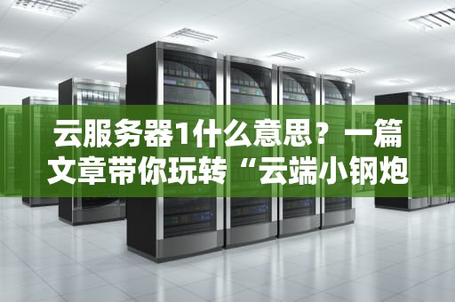 云服务器1什么意思？一篇文章带你玩转“云端小钢炮”！