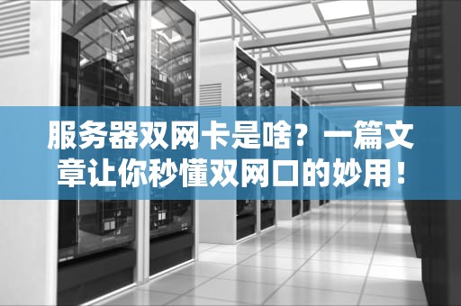服务器双网卡是啥？一篇文章让你秒懂双网口的妙用！