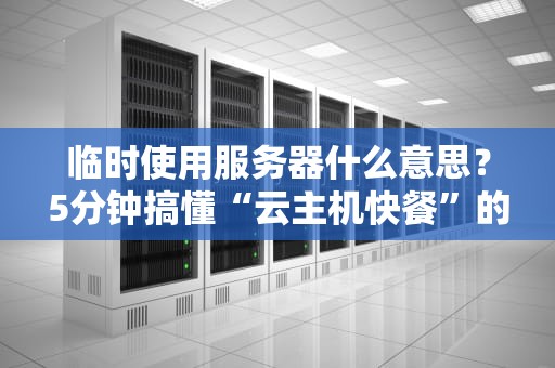 临时使用服务器什么意思？5分钟搞懂“云主机快餐”的妙用！