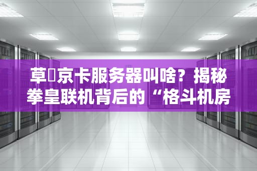 草薙京卡服务器叫啥？揭秘拳皇联机背后的“格斗机房”