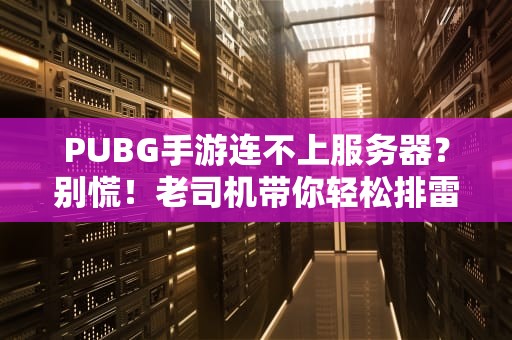 PUBG手游连不上服务器？别慌！老司机带你轻松排雷+优化指南