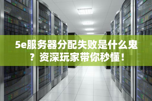 5e服务器分配失败是什么鬼？资深玩家带你秒懂！