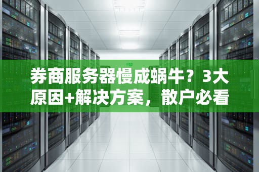 券商服务器慢成蜗牛？3大原因+解决方案，散户必看！
