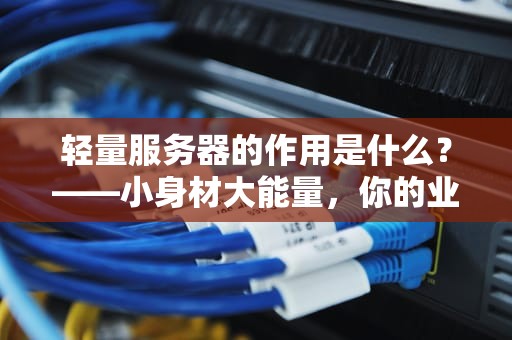 轻量服务器的作用是什么？——小身材大能量，你的业务“瘦身”神器！