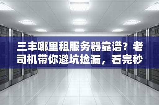 三丰哪里租服务器靠谱？老司机带你避坑捡漏，看完秒变行家！