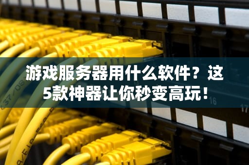 游戏服务器用什么软件？这5款神器让你秒变高玩！