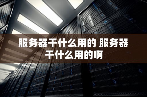 服务器干什么用的 服务器干什么用的啊