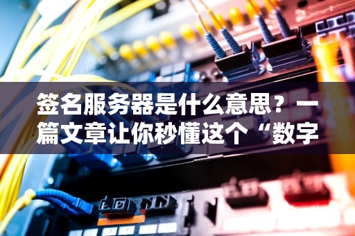 签名服务器是什么意思？一篇文章让你秒懂这个“数字世界的盖章神器”！
