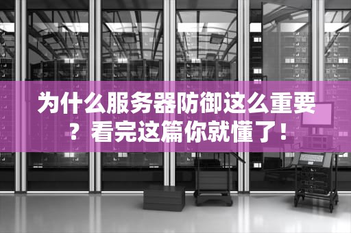 为什么服务器防御这么重要？看完这篇你就懂了！