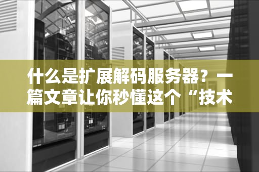 什么是扩展解码服务器？一篇文章让你秒懂这个“技术大咖”！