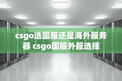 csgo选国服还是海外服务器 csgo国服外服选择