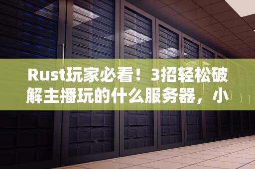 Rust玩家必看！3招轻松破解主播玩的什么服务器，小白也能秒懂！