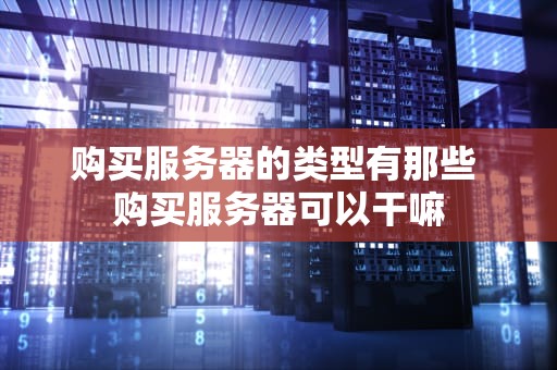 购买服务器的类型有那些 购买服务器可以干嘛