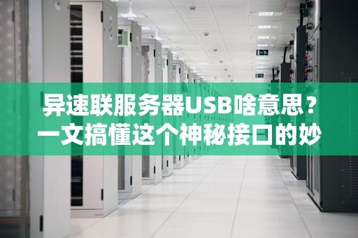 异速联服务器USB啥意思？一文搞懂这个神秘接口的妙用