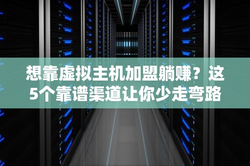 想靠虚拟主机加盟躺赚？这5个靠谱渠道让你少走弯路！