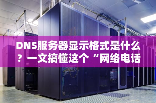 DNS服务器显示格式是什么？一文搞懂这个“网络电话本”的小秘密！