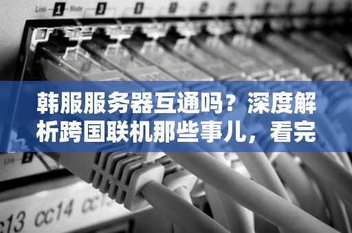 韩服服务器互通吗？深度解析跨国联机那些事儿，看完秒懂！