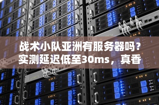 战术小队亚洲有服务器吗？实测延迟低至30ms，真香！