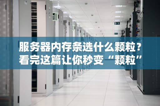 服务器内存条选什么颗粒？看完这篇让你秒变“颗粒”专家！