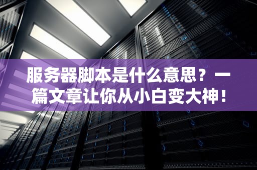 服务器脚本是什么意思？一篇文章让你从小白变大神！