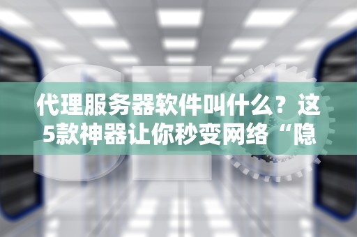 代理服务器软件叫什么？这5款神器让你秒变网络“隐身侠”！