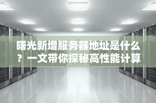 曙光新增服务器地址是什么？一文带你探秘高性能计算新选择！