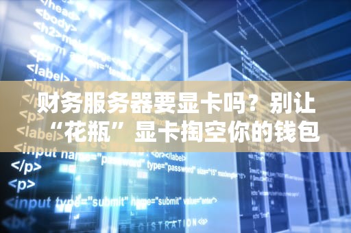 财务服务器要显卡吗？别让“花瓶”显卡掏空你的钱包！
