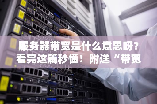 服务器带宽是什么意思呀？看完这篇秒懂！附送“带宽不够用”急救指南