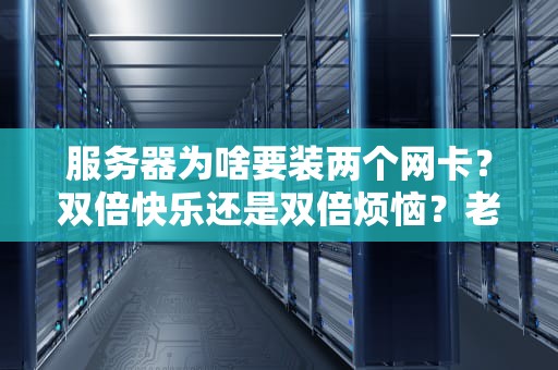 服务器为啥要装两个网卡？双倍快乐还是双倍烦恼？老司机带你飙车解析！