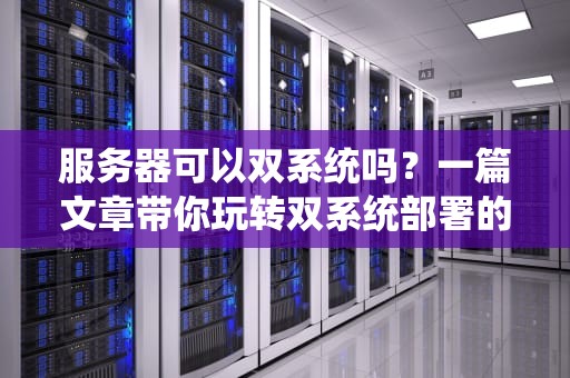 服务器可以双系统吗？一篇文章带你玩转双系统部署的“骚操作”