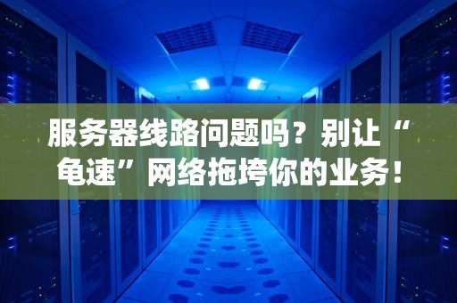 服务器线路问题吗？别让“龟速”网络拖垮你的业务！(附解决方案)