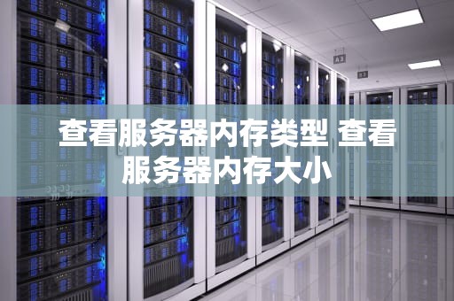 查看服务器内存类型 查看服务器内存大小