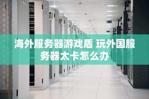 海外服务器游戏盾 玩外国服务器太卡怎么办