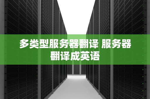 多类型服务器翻译 服务器翻译成英语