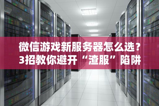 微信游戏新服务器怎么选？3招教你避开“渣服”陷阱！