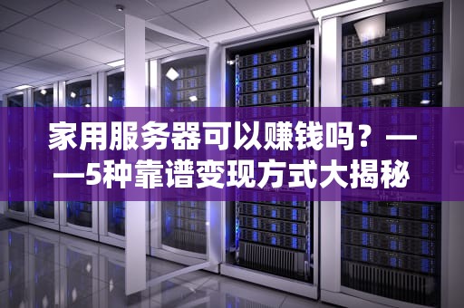 家用服务器可以赚钱吗？——5种靠谱变现方式大揭秘！