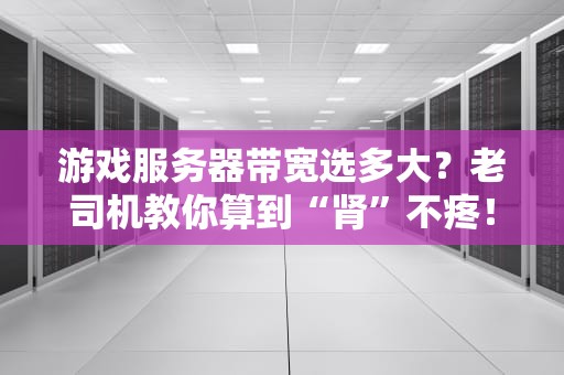 游戏服务器带宽选多大？老司机教你算到“肾”不疼！