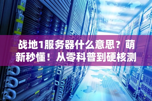 战地1服务器什么意思？萌新秒懂！从零科普到硬核测评一次搞定