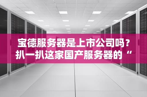 宝德服务器是上市公司吗？扒一扒这家国产服务器的“资本底裤”
