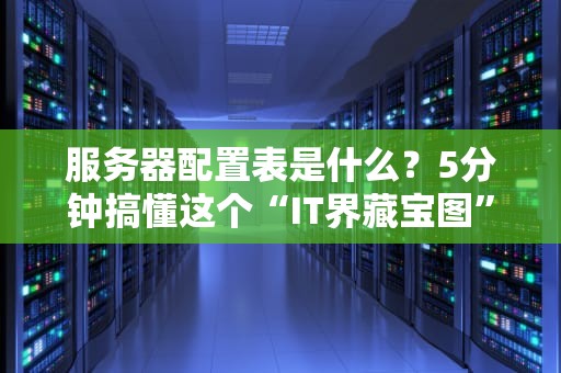 服务器配置表是什么？5分钟搞懂这个“IT界藏宝图”！（附超实用案例）
