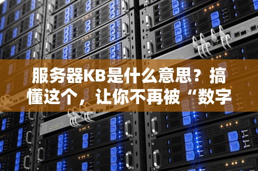 服务器KB是什么意思？搞懂这个，让你不再被“数字”忽悠！