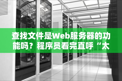 查找文件是Web服务器的功能吗？程序员看完直呼“太真实了！”