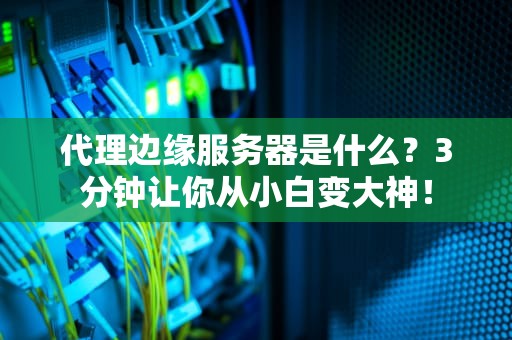 代理边缘服务器是什么？3分钟让你从小白变大神！