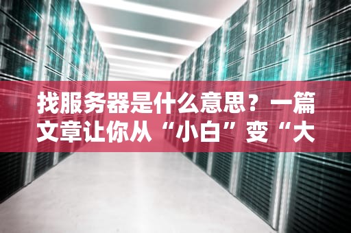 找服务器是什么意思？一篇文章让你从“小白”变“大神”！
