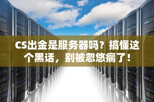 CS出金是服务器吗？搞懂这个黑话，别被忽悠瘸了！