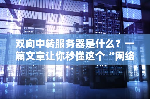双向中转服务器是什么？一篇文章让你秒懂这个“网络快递员”的骚操作！